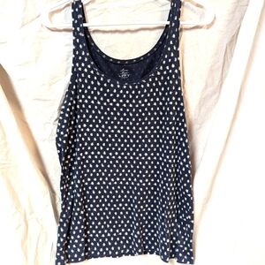 Loft Tank Blue White Polka Dot